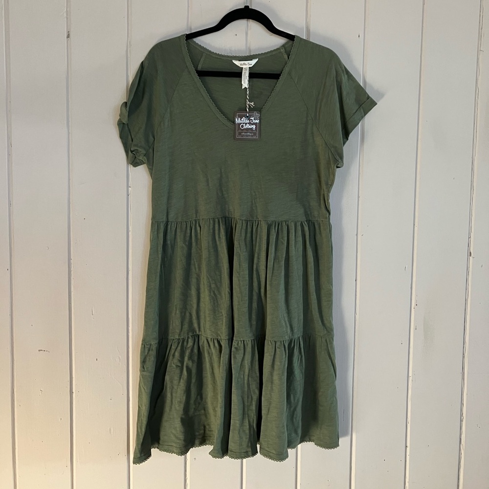 Matilda Jane ladies dress sz large army green olive
